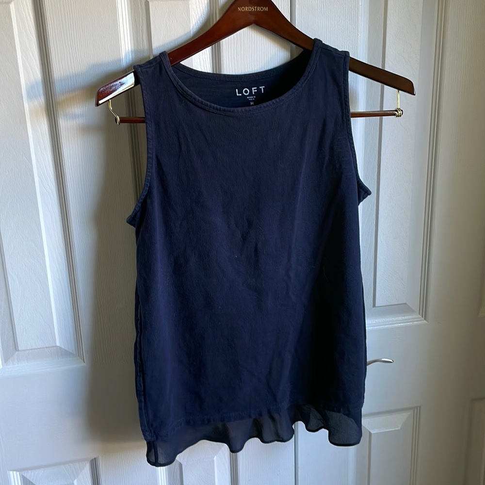 Loft Sweater tank with ruffle hem detail
